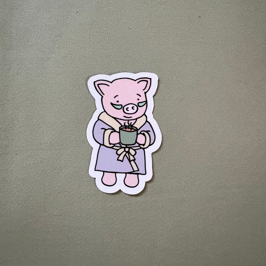 Cozy Piggy Sticker