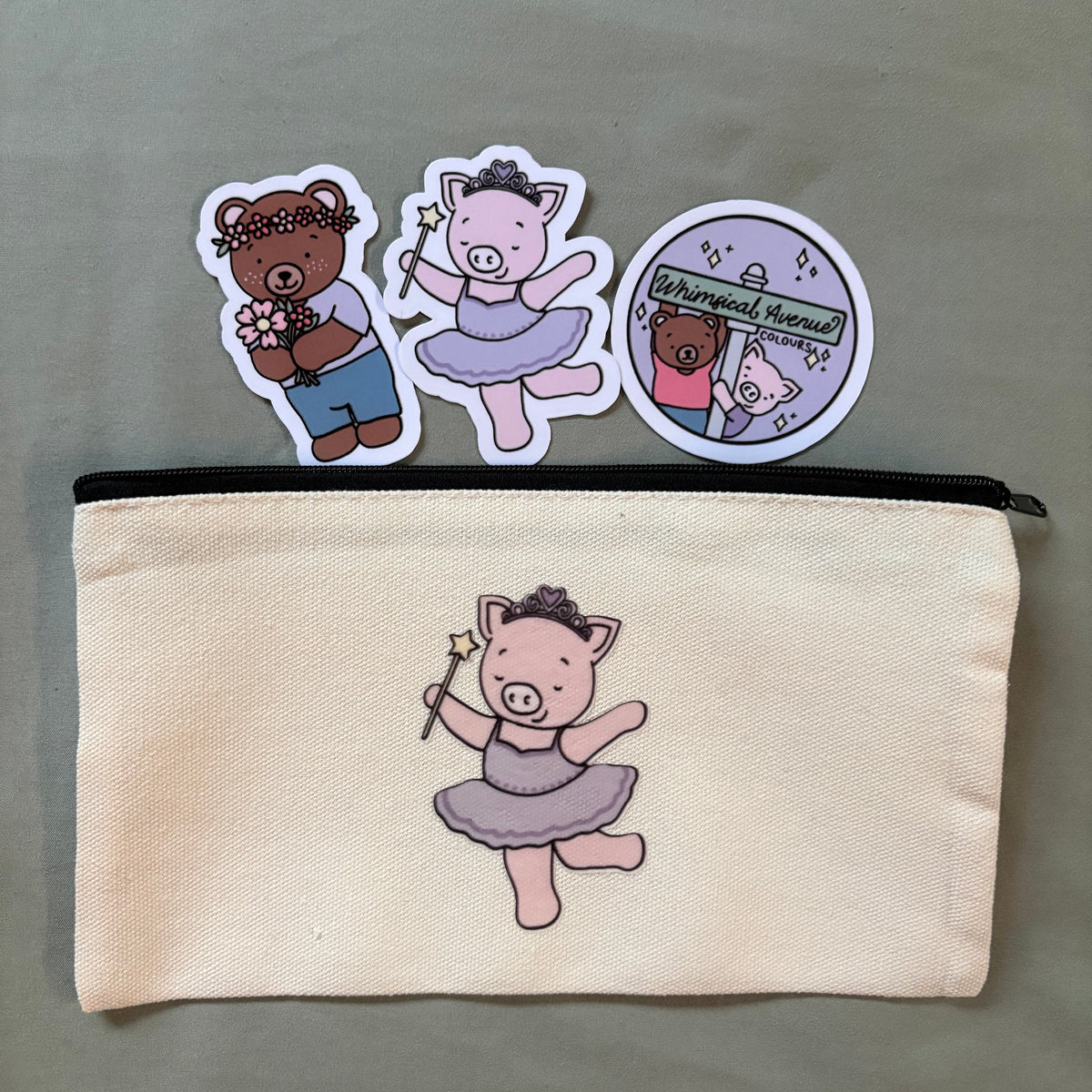 Pencil Pouch and Sticker Bundle